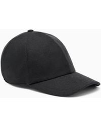 Giorgio Armani - Baseballkappe Aus Wolle Und Kaschmir Mit Lederdetails - Lyst