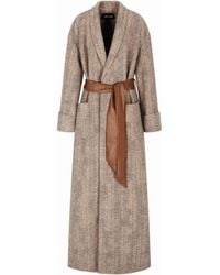 Giorgio Armani - Asv Chevron Wool And Cashmere Long Coat - Lyst