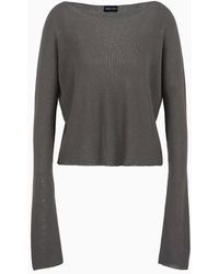 Giorgio Armani - Jersey Con Cuello Barco En Mezcla De Viscosa - Lyst