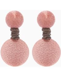 Giorgio Armani - Earrings With Fabric-Effect Circular Pendant - Lyst