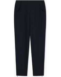 Giorgio Armani - Wool Crepe Pants With A High Waist And Side Zip - Lyst