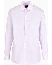 Giorgio Armani - Regular-fit Shirt In Micro-striped Luxury Cotton - Lyst