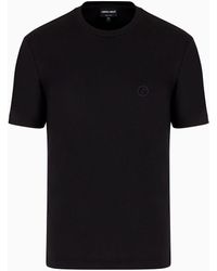Giorgio Armani - Cotton-interlock T-shirt With Embroidered Logo - Lyst