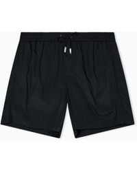 Giorgio Armani - Elastic Waist Swim Trunks - Lyst