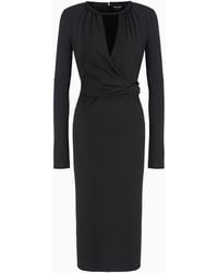 Giorgio Armani - Asv Viscose-blend Midi Dress - Lyst