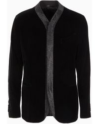 Giorgio Armani - Giorgio's Single-breasted Jacket In Stretch Velvet - Lyst