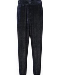 Giorgio Armani - Giorgio's Single-Pleat Velvet Trousers With A Diagonal Print - Lyst