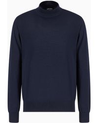 Giorgio Armani - Virgin-Wool Mock-Neck Jumper - Lyst
