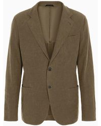 Giorgio Armani - Upton Line Single-breasted Jacket In Pure Linen Canvas - Lyst