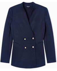 Giorgio Armani - Silk Knit Double-Breasted Jacket - Lyst