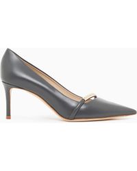 Giorgio Armani - Pointed Leather Pumps With Metallic Strap - Lyst