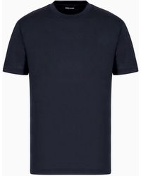 Giorgio Armani - T-shirt In Jersey Rasato Di Misto Seta E Cotone - Lyst