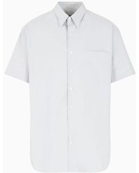 Giorgio Armani - Short-sleeved Cotton Oversized Shirt - Lyst