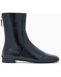 Giorgio Armani - Patent-Leather Ankle Boots - Lyst