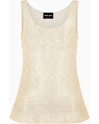 Giorgio Armani - Strick-Top Aus Lurex Und Pailletten - Lyst