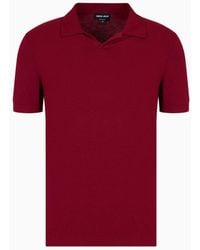 Giorgio Armani - Stretch Viscose Jersey Short-sleeved Polo Shirt - Lyst