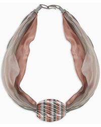 Giorgio Armani - Fabric Choker Necklace With 3d Element - Lyst