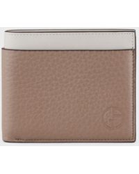 Giorgio Armani - Portafogli Bifold In Pelle Bicolore - Lyst