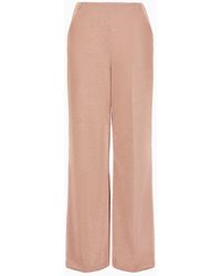 Giorgio Armani - Flat-front, Viscose Bonded Jersey Trousers - Lyst