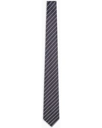 Giorgio Armani - Pure Silk Tie With Jacquard Stripes - Lyst