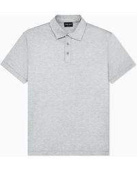 Giorgio Armani - Silk And Cotton-Mélange Jersey Polo Shirt - Lyst