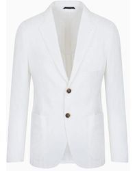 Giorgio Armani - Single-breasted Jacket In A Silk-blend Twill - Lyst
