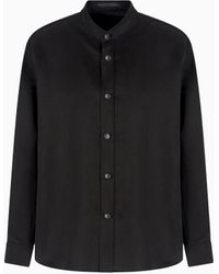 Giorgio Armani - Jacke Im Hemdenstil Aus Lyocell Und Leinen - Lyst