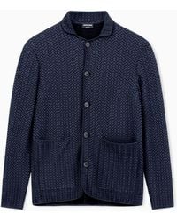 Giorgio Armani - Viscose-Blend Chevron Ottoman Single-Breasted Jacket - Lyst