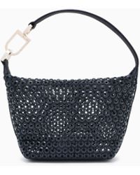 Giorgio Armani - Laser-Cut Satin And Rhinestone La Prima Soft Mini Handbag - Lyst