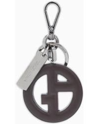Giorgio Armani - Nappa Leather Keyring With Ga Logo - Lyst