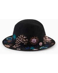 Giorgio Armani - Floral Embroidered Rabbit Fur Hat - Lyst
