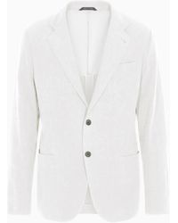 Giorgio Armani - Einreihiges Sakko Der Upton-Linie Aus Reinem Leinen-Canvas - Lyst