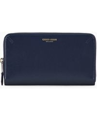 Giorgio Armani - La Prima Portemonnaie Aus Strukturiertem Leder Mit Rundum-Reißverschluss - Lyst