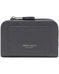 Giorgio Armani - Pebbled Bifold Wallet With A Zip Pocket - Lyst