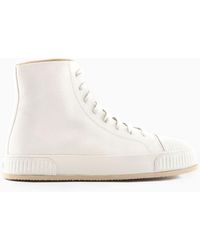 Giorgio Armani - High-top Nappa-leather Sneakers - Lyst