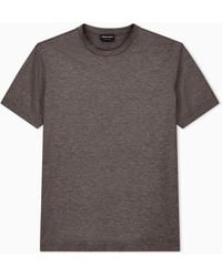Giorgio Armani - Plain-Knit Jersey T-Shirt - Lyst