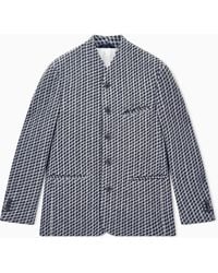 Giorgio Armani - Blazer Regular Fit Geometric Wool And Cashmere Jacquard - Lyst