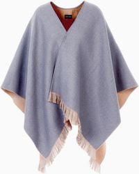 Giorgio Armani - Wool Cap With Fringed Hem And Chevron Motif - Lyst