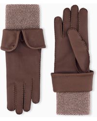 Giorgio Armani - Leather Gloves With Cashmere Trim And Lining - Lyst