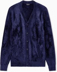 Giorgio Armani - Cardigan Regular Fit Viscose Blend With Plain Knit Stitch - Lyst
