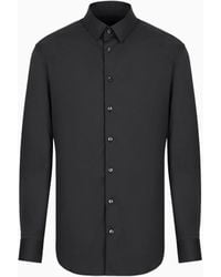 Giorgio Armani - Plain-Knit Stretch Cotton Shirt - Lyst