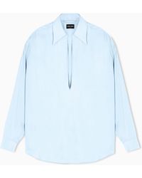 Giorgio Armani - Open Silk Shirt - Lyst