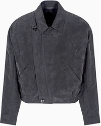 Giorgio Armani - Blouson Aus Verwaschenem Lyocell-Canvas - Lyst