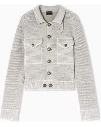 Giorgio Armani - Viscose And Linen Knit Blouson - Lyst