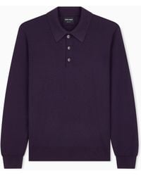 Giorgio Armani - Long-Sleeved Polo Shirt - Lyst