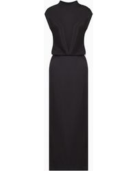 Giorgio Armani - Vestido Largo En Raso Doble De Seda - Lyst
