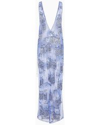 Giorgio Armani - Embroidered Tulle Tunic-style Dress - Lyst