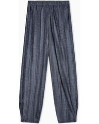 Giorgio Armani - Asv Two-Tone Pleated Jersey Wide Trousers - Lyst