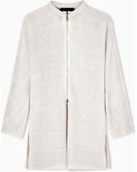 Giorgio Armani - Pleated Viscose Blend Knit Jacket - Lyst