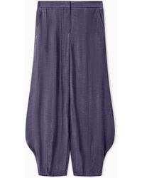 Giorgio Armani - Cupro Trousers With Rounded Hem - Lyst